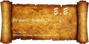 Brausz Bogát névjegykártya